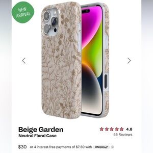 Beige Garden Neutral Floral Phone Case